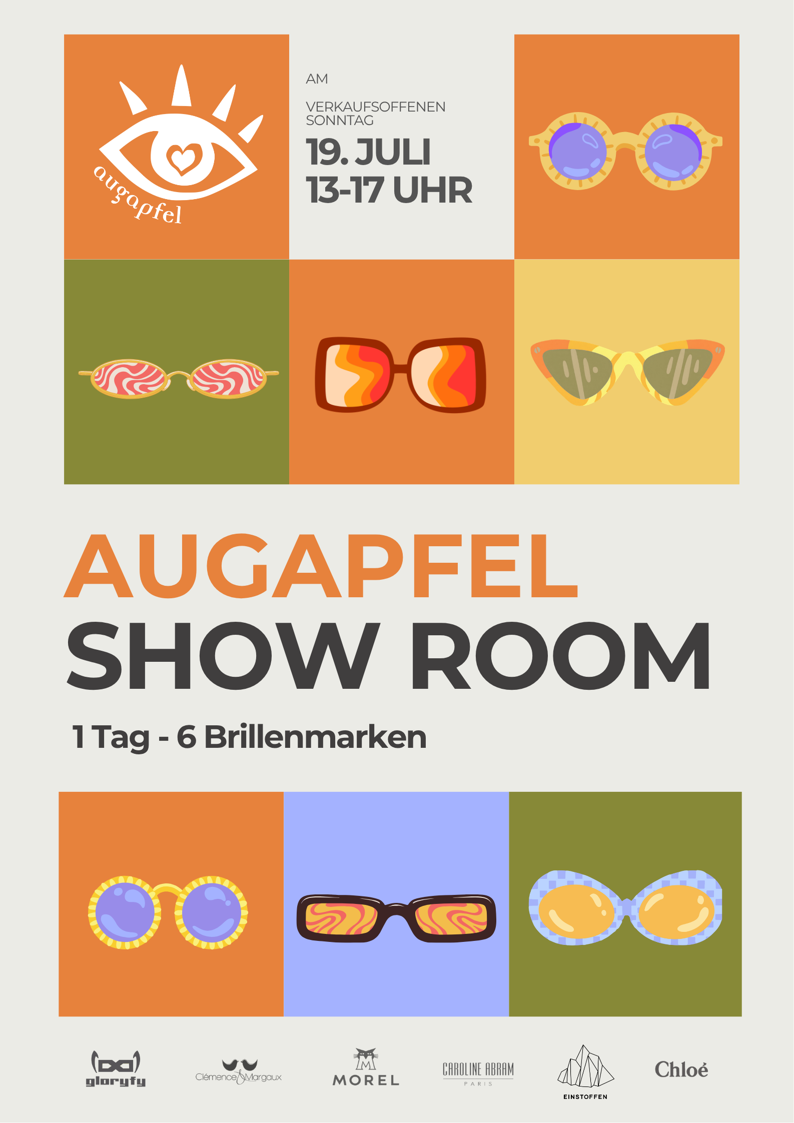 Augapfel Show Room am 19. Juli 2026 von 13 bis 17 Uhr